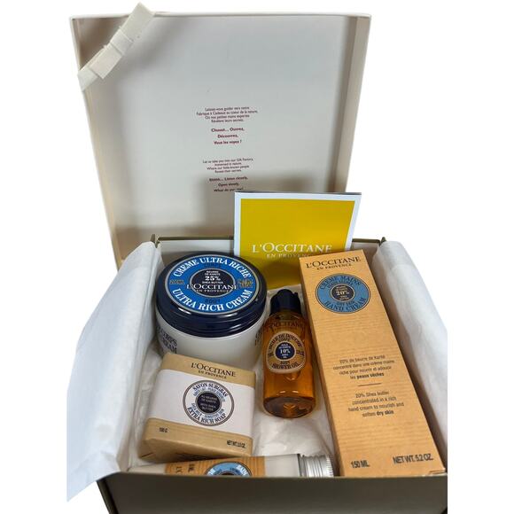 L’OCCITANE 5-Pc Shea Butter Gift Set Body Cream Oil Soap Hand Cream w/ Box - Picture 8 of 8